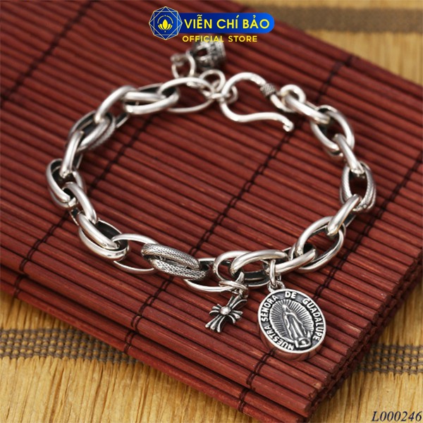 Lắc tay bạc nữ Thập Tự Chrome heart mới chất liệu bạc Thái thời trang phụ kiện trang sức nữ Viễn Chí Bảo L000246