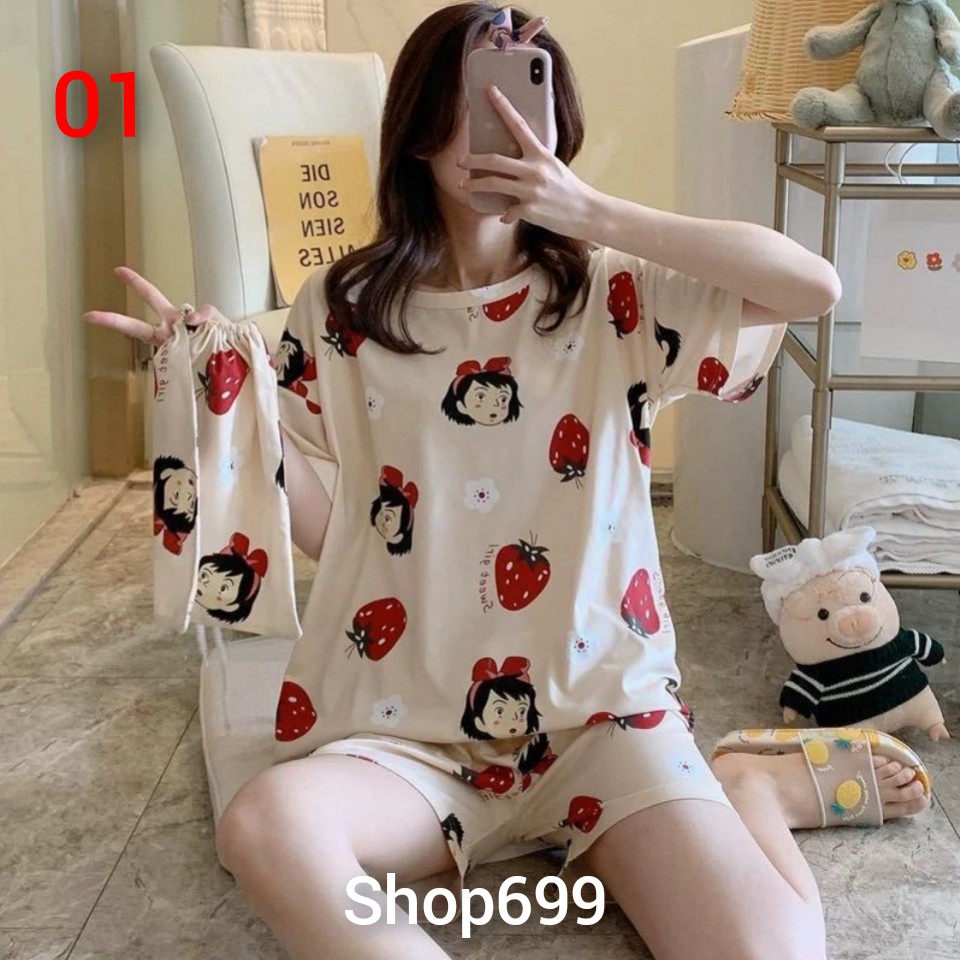 ( CÓ SẴN- GIÁ GỐC)BỘ NGỦ QUẦN SHORT NGẮN TAY DỄ THƯƠNG HÀN QUỐC | BigBuy360 - bigbuy360.vn