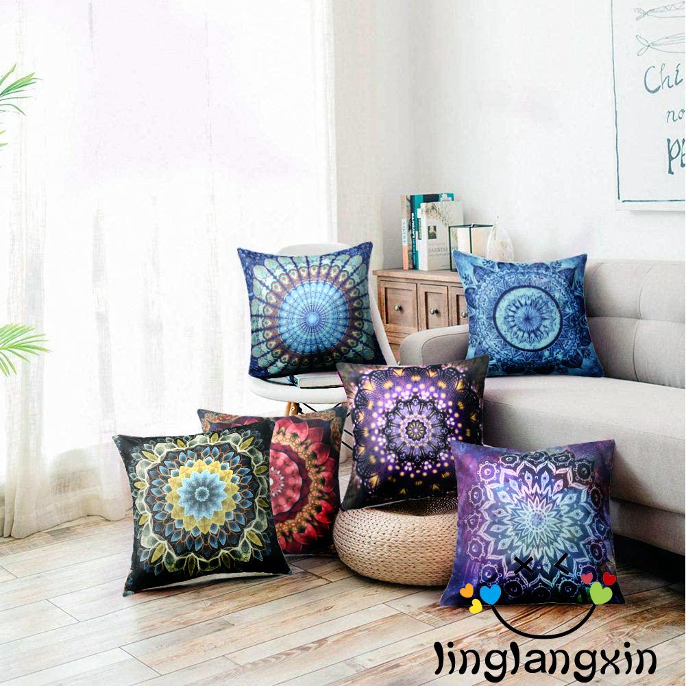 Vỏ Gối Vuông 18 Inch X18 Inches In Họa Tiết Phong Cách Bohemian