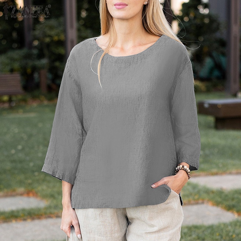Zanzea Áo Cánh Nữ Tay 3 / 4 Trễ Vai Xẻ Tà Thời Trang