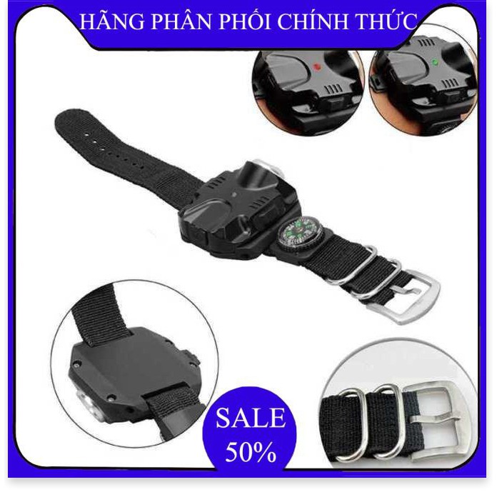 ✔️ Đèn pin đeo tay,Đèn Led Siêu Sáng đeo tay Kiêm La Bàn Phượt - DH2211 ()  - Bảo hành úy tín 1 đổi 1