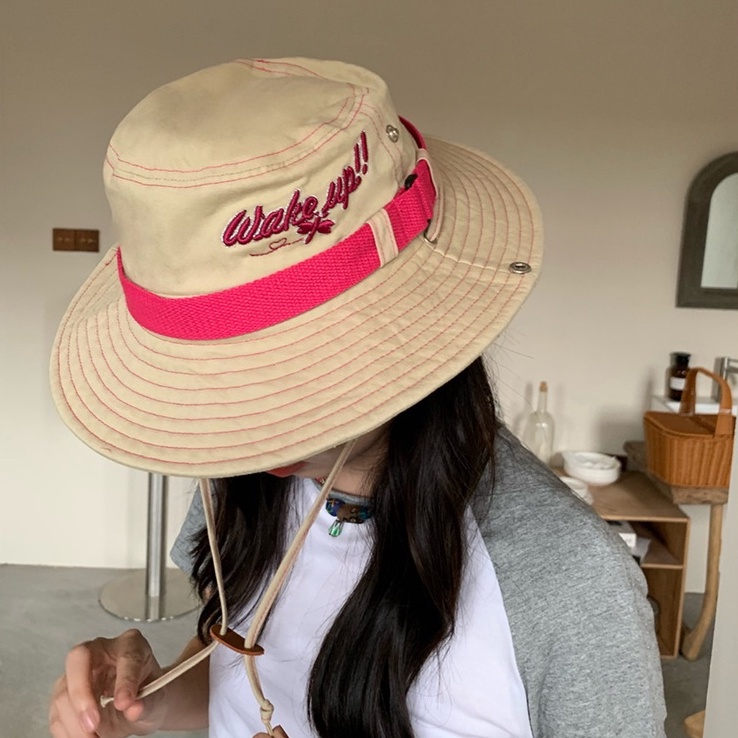 Nón Bucket Thêu Hình Chuồn Chuồn Thời Trang Cho Nữ