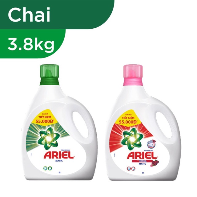 Nước giặt Ariel matic hương downy/khử mùi 3.4kg. Matic 3.8kg