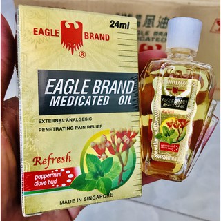 DẦU GIÓ CON Ó VÀNG - Chính hãng Singapore mùi Bạc Hà và Cây Đinh Hương 24 ml (1 nắp)