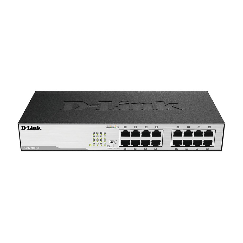 Bộ chia mạng D-Link Switch 16 cổng RJ45 10/100/1000Mbps Gắn tủ/ Để bàn - DGS-1016C - Hàng chính hãng