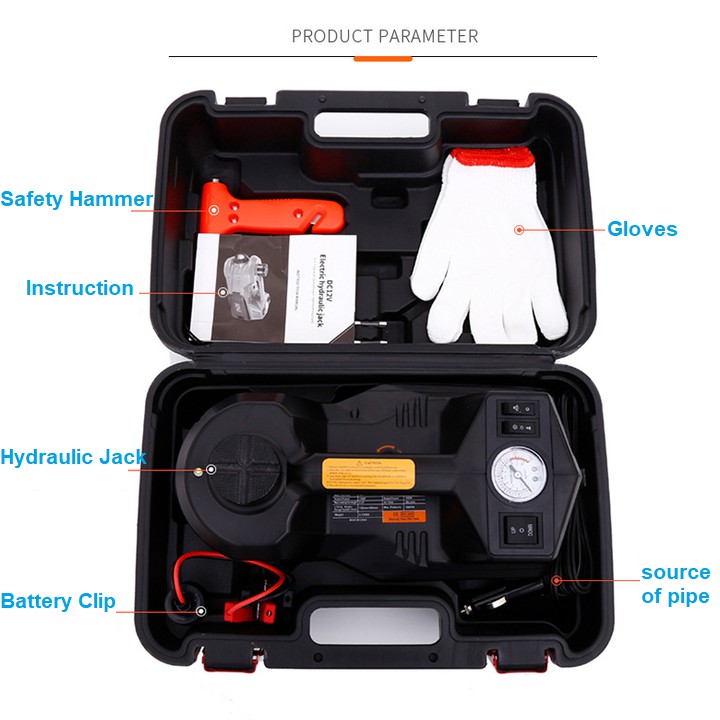 Bộ nâng kích gầm và bơm lốp ô tô bằng điện 12V đa năng 2 trong 1. Thương hiệu cao cấp của Đức ROGTZ - Mã TY-155EHJ