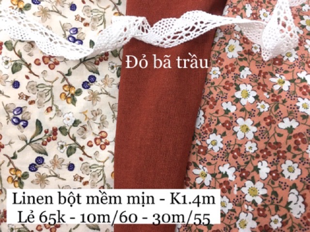 Vải Linen Bột 220gr  mềm mịn - tông màu đẹp