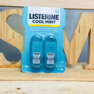 Xịt thơm miệng Listerine Cool Mint Pocket Mist - Set 2 x 7.7ml