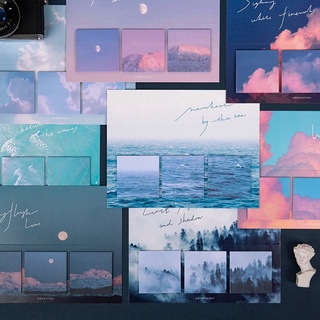 Set 60 Giấy Ghi Chú Hình Núi Và Hồ Nước Xinh Xắn