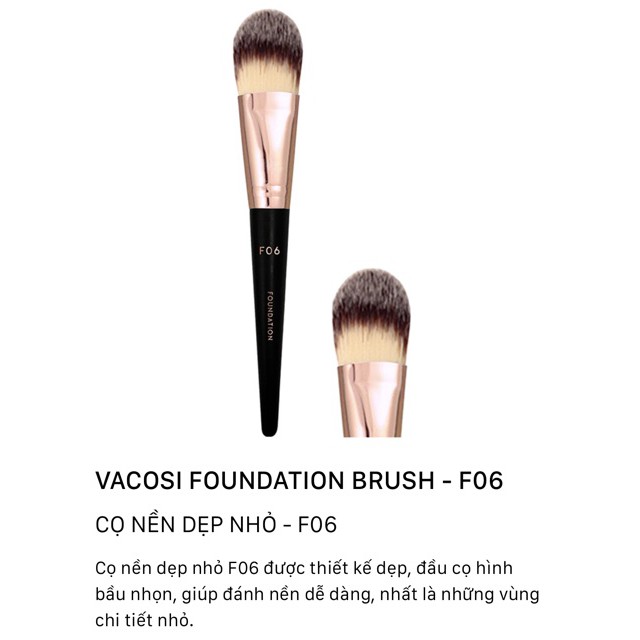 Cọ tán kem nền đầu tròn Vacosi Make-up House Foundation F-06