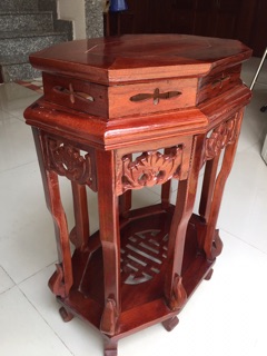 [HCM] Ghế đôn bát giác mặt gỗ, mặt ghế 47x32cm, chiều cao 70cm và 80cm, thích hợp kê vật dụng hoặc  chậu hoa