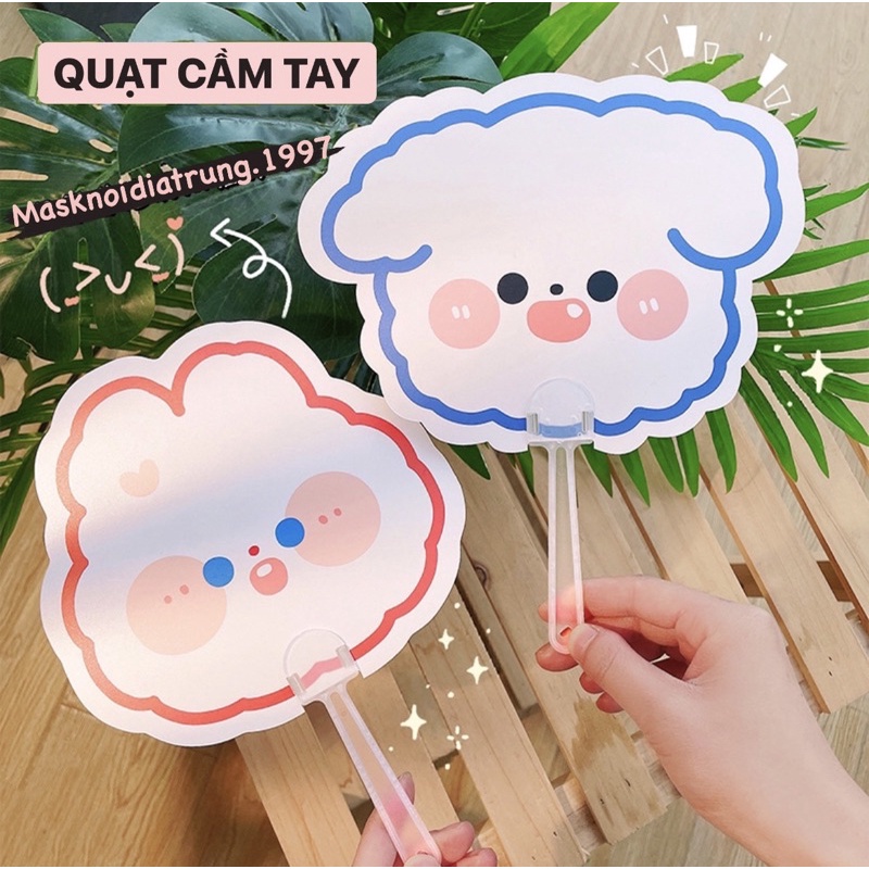 Quạt Cầm Tay Hoạ Tiết Hoạt Hình Dễ Thương