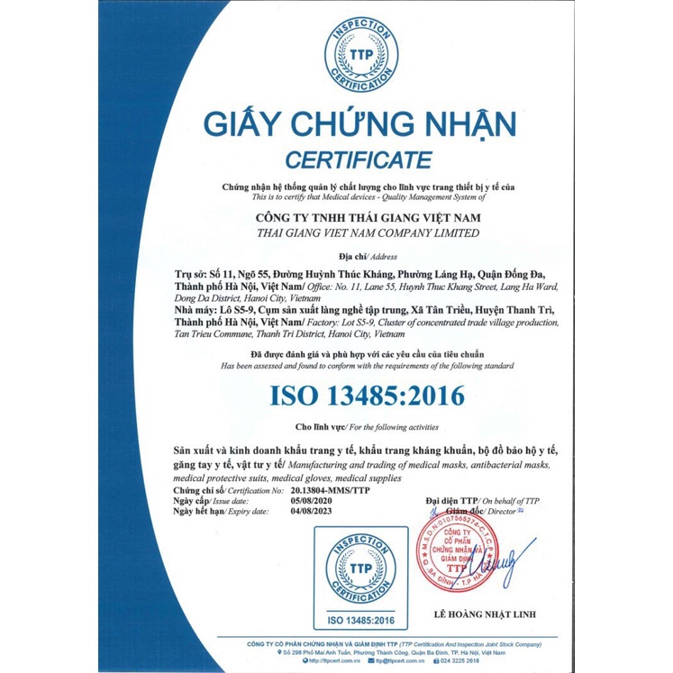 Khẩu Trang y tế Thái Giang 4 lớp công nghệ KF94 UNI MASK chống bụi mịn và kháng khuẩn cao cấp.