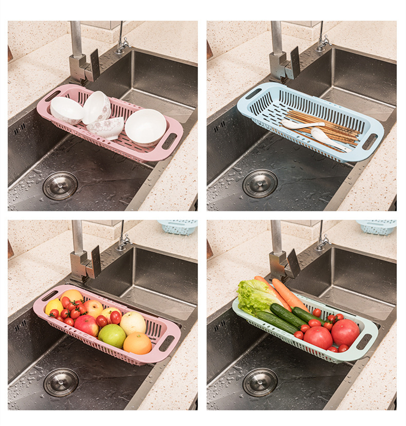 Lưu trữ Nhà bếp có thể điều chỉnh Giá để bát đĩa Giá để đồ khô trên bồn rửa Tủ thoát nước khô Kệ nhà bếp có thể gập lại bằng nhựa