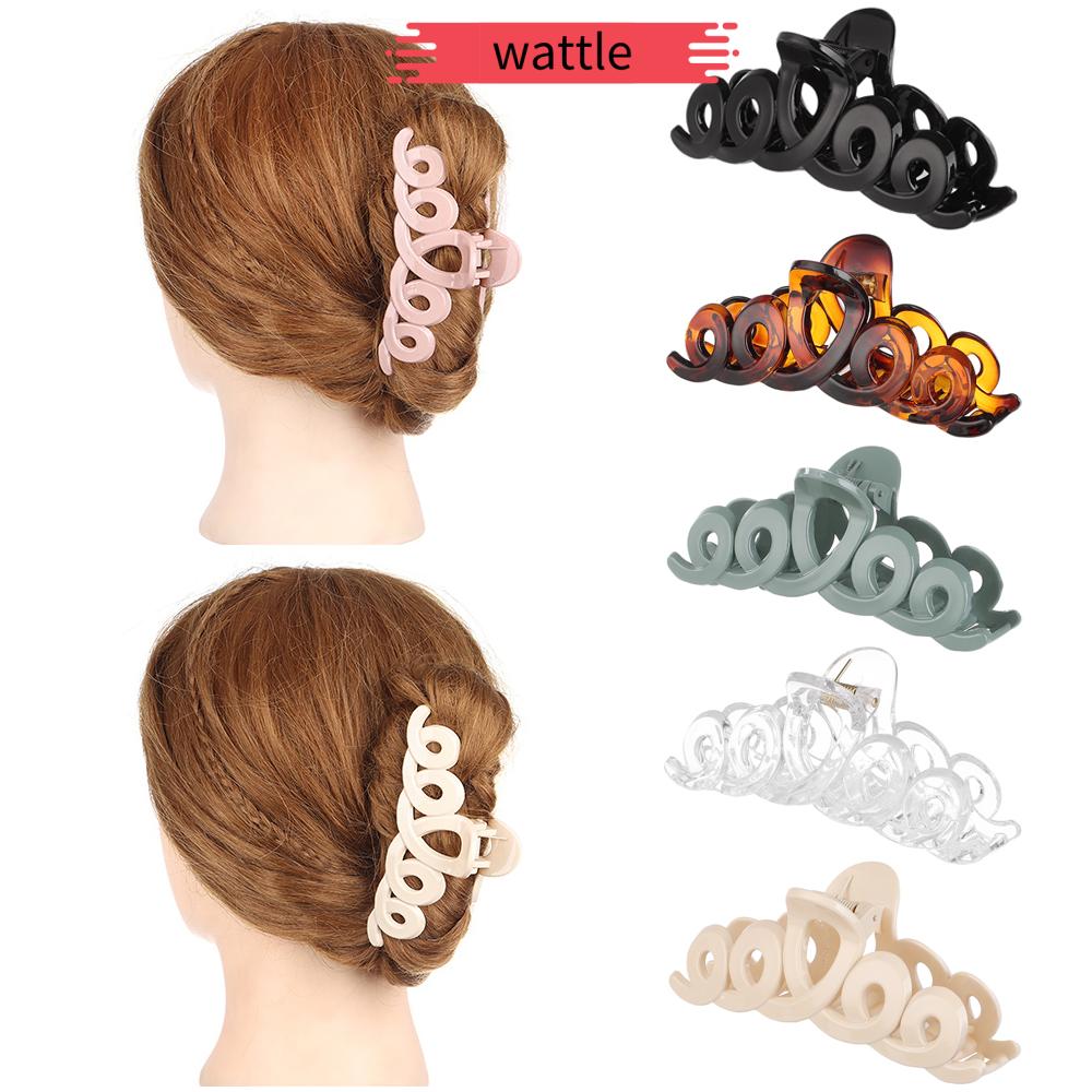 WATTLE Fashion Hair Clamps Women Girls Large Hairpins Hair Claw Clip Hair Accessories Leopard Print Strong Hold Acrylic Barrette/Multicolor