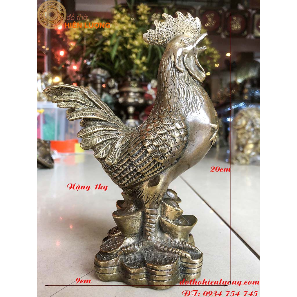 Tượng Gà Trống Phong Thủy Chữ Phúc Giả Cổ - Linh Vật Phong Thủy