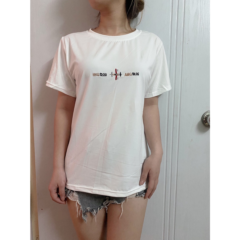 Áo phông nữ form rộng cổ tròn chất cotton mềm mát co giãn in chữ đơn giản hàng Quảng Châu Mely Fashion AP02