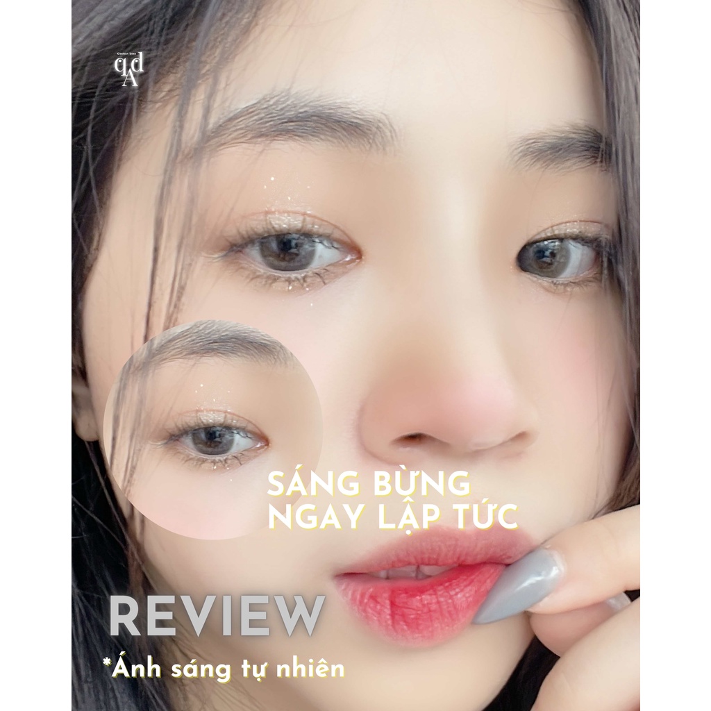 Lens xám tây douyin không giãn tròng kèm khay dụng cụ đeo Lissie Gray - Kính áp tròng dành cho mắt - Qadlenses