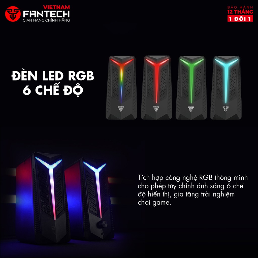 Loa Vi TÍnh Gaming Fantech GS301 TRIFECTA LED RGB 6 Chế Độ Hỗ Trợ Kết Nối Bluetooth 5.0 Và AUX 3.5mm