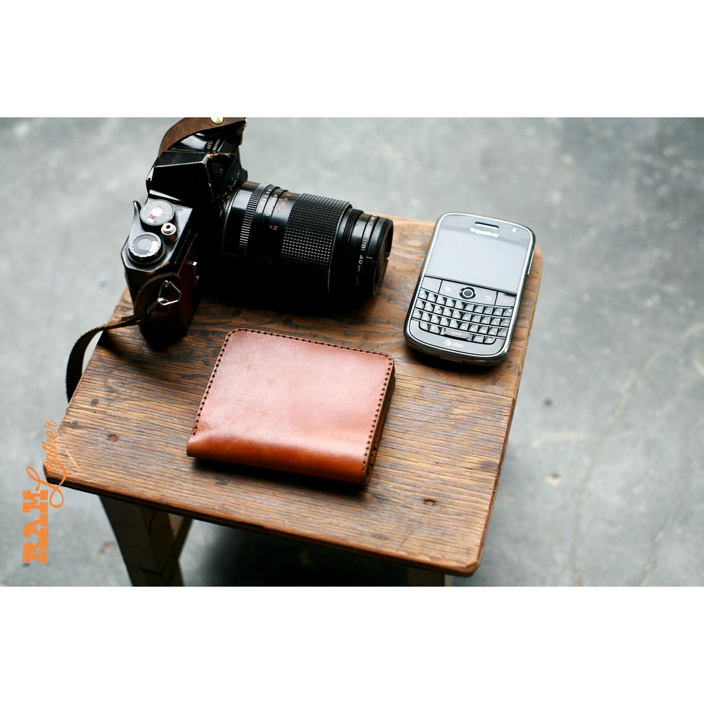 Ví nam da bò RAM Leather RAM Leather One Màu Nâu Đỏ