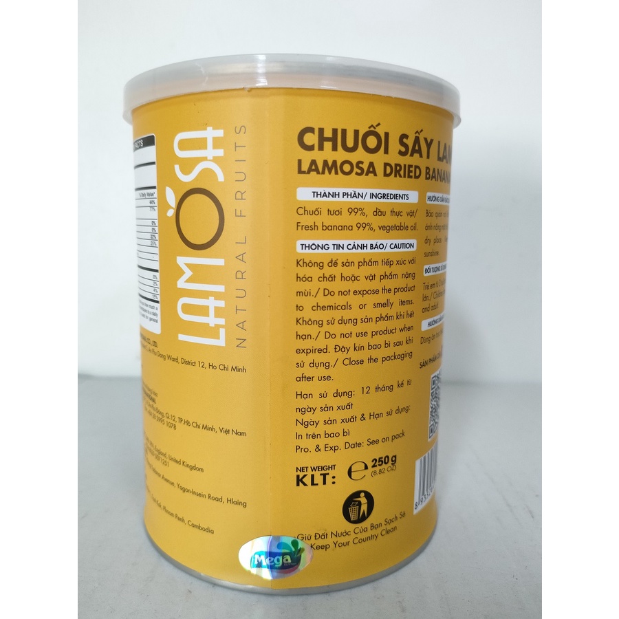 [SenXanh Foods] Chuối sấy 250G - LAMOSA Dried banna chips