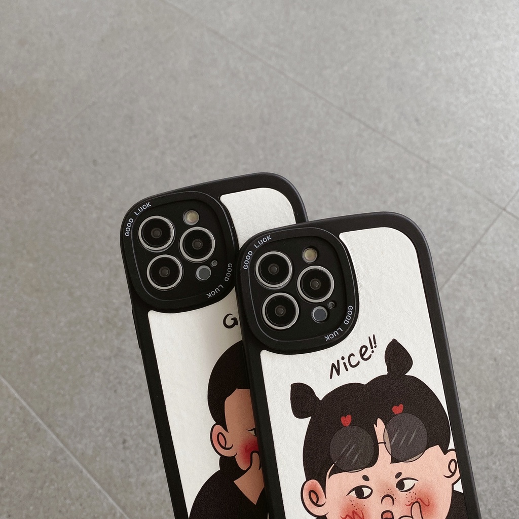 Casing Samsung Galaxy S23 S22 Ultra 5G S21 S20 FE S22+ S20+ Plus A54 A34 A24 A04 A14 A20S A71 A73 A53 A52 A52S A03S A02S A10S A11 A12 M11 M12 A50 A50S A30S Cute Cartoon Boy Girl ins Couple airbag Fine Hole Shockproof lens protection Soft Phone Case XPN 03