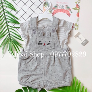 Bộ yếm Carter bé gái xuất dư màu ghi