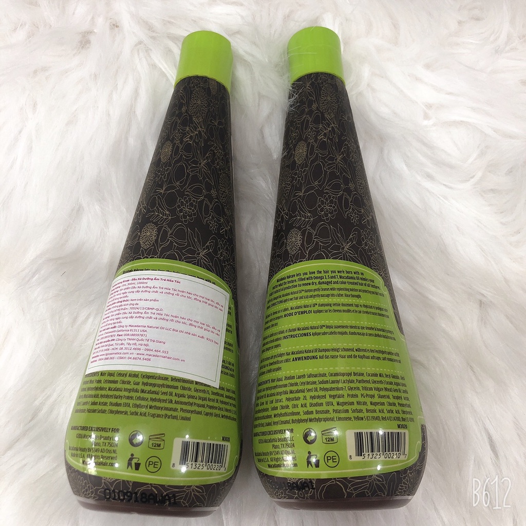 CẶP DẦU GỘI XẢ MACADAMIA TRẺ HÓA TÓC SIÊU MƯỢT 1000ML 5.0