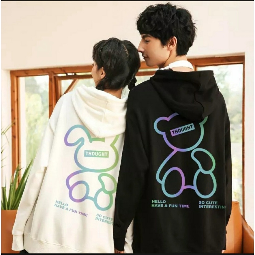 Aó Khoác Hoodie & Sweater Nam Nữ , Aó Hoodie Cặp Đôi Họa Tiết Hình Gấu Phối Chữ Phản Quang Được Nhiều Bạn Trẻ Săn Đón TP