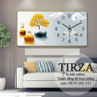 Đồng hồ treo tường kim trôi - đồng hồ tráng gương pha lê hiện đại sang trọng