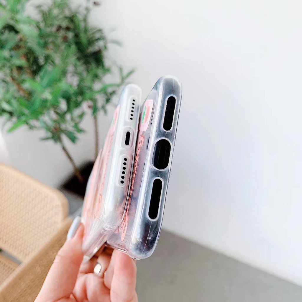Ốp điện thoại TPU trong suốt họa tiết chú mèo & trái đào dễ thương cho iPhone 7Plus 8+ X XR XS max 11 11Promax SE2020 | BigBuy360 - bigbuy360.vn