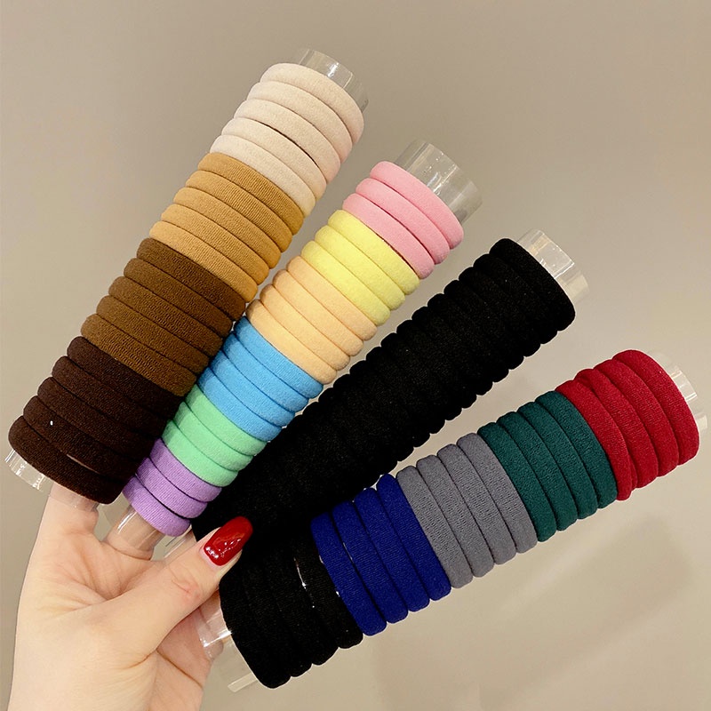 Set 20 Dây Cột Tóc Scrunchies Mềm Mại Phong Cách Hàn Quốc Thời Trang Cho Nữ