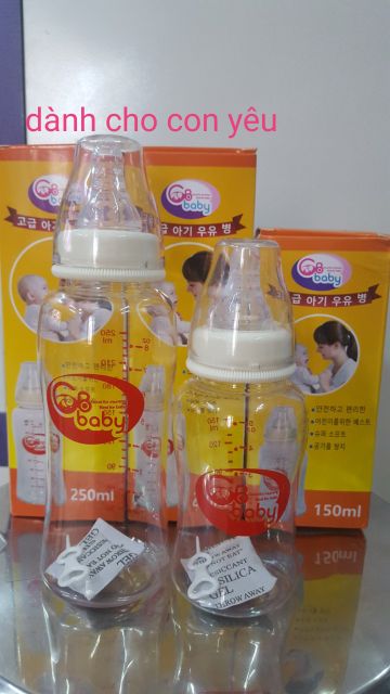 Bình sữa cổ hẹp GB Baby Hàn Quốc 150ml 250ml - Núm Ty