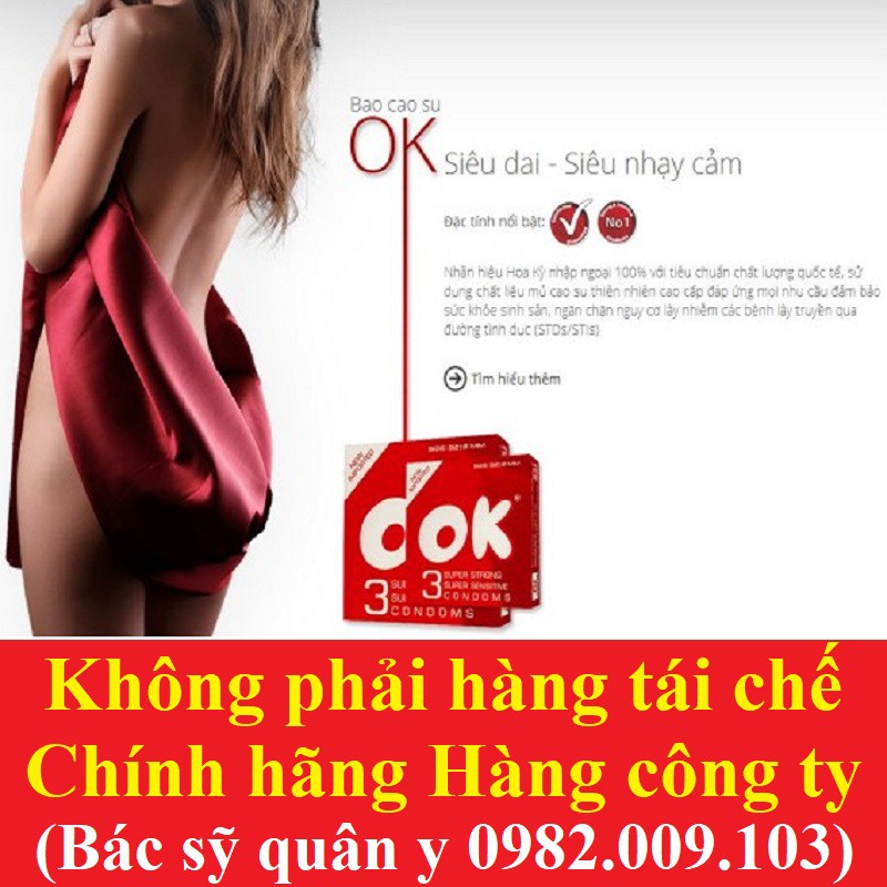 (CHE_TÊN) Bao Cao Su OK, siêu mỏng, chống xuất tinh sớm, Mùi Hương Ngọt Ngào Dâu Tây, Bạc Hà, Nho Và Không Mùi