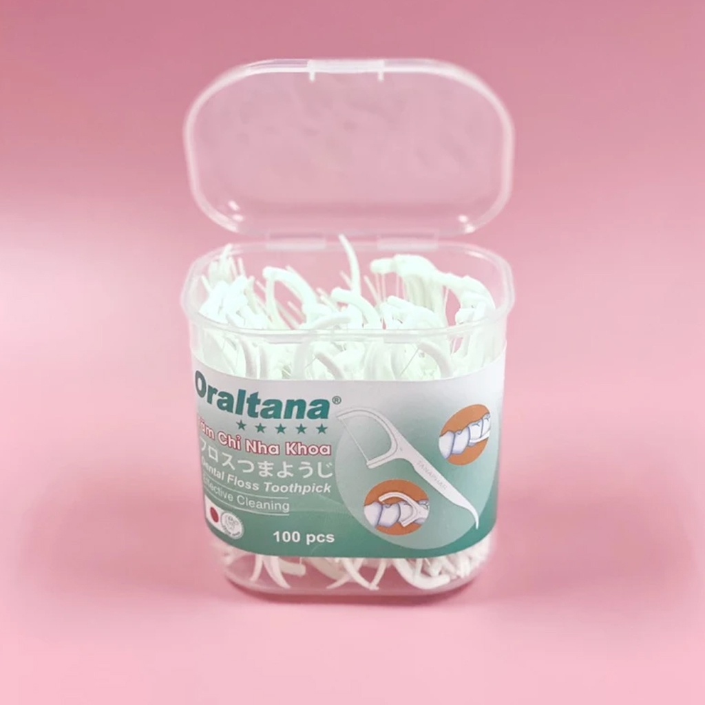 Tăm chỉ nha khoa Oraltana - Lọ 100 que - tăm kẽ răng Oral Tana, xỉa răng, chăm sóc răng lợi tiêu chuẩn xuất Nhật