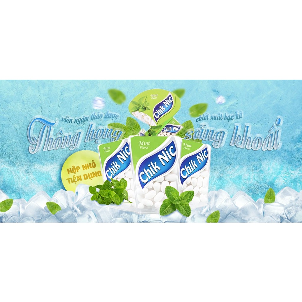 Kẹo ngậm Mint Flavor Chik Nic hộp 17 gam