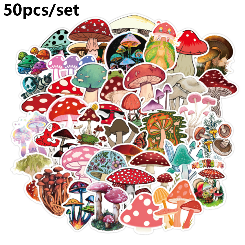 Set 50 Miếng Dán Trang Trí Hình Nấm Đáng Yêu