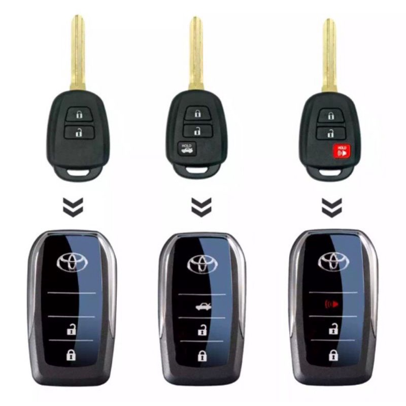 Vỏ chìa khoá TOYOTA 2 , 3 nút ĐỘ BẤM GẬP  xe Innova, Fortuner, Vios, Yaris, Corolla, Altis, Camry...
