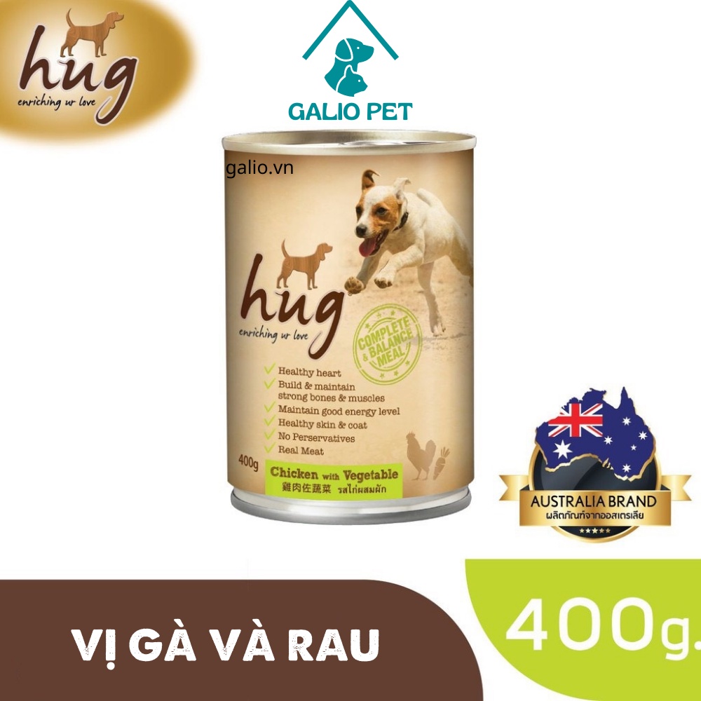 Pate Chó Hug Enriching Ur Love vị Gà, lon 400g [All Stages]