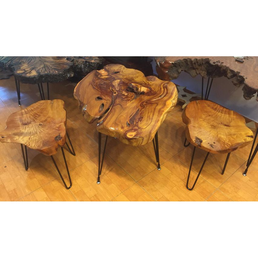 Chân bàn Hairpin cao 30 Loại 2 thanh sắt | chân ghế lắp mặt gỗ gốc cây HP Decor