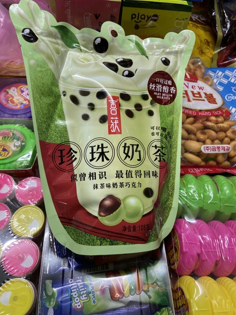 kẹo trà sữa trân châu vị trà xanh -đường đen