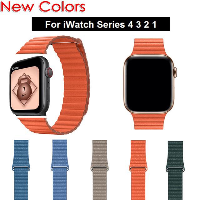 Dây đeo bằng da cho đồng hồ thông minh Apple Watch Series 1 2 3 4 5 6 se
