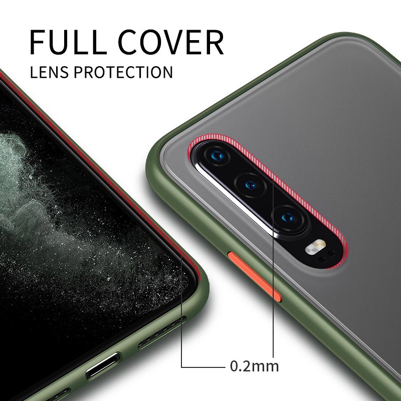 Ốp lưng nhám chống shock OPPO A74 A94 A53 A52 A72 A92 A93 A91 A73 Case suốt cảm giác chạm mềm mại màu tương phản cho