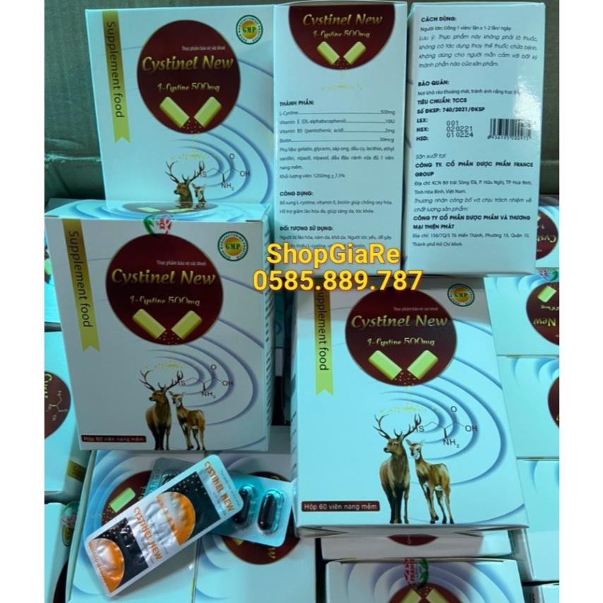 Cystinel new chứa L cystine 500mg bổ sung dưỡng chất cho tóc, giảm rụng tóc, chống oxy hóa, làm mịn và sáng da