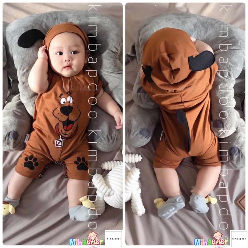 BODY hình thú cưng liền nón cho bé - BODYsuit Chó - Vịt - Khủng long - Heo - Gà - Nấm - Ếch - Thỏ hồng - Pika