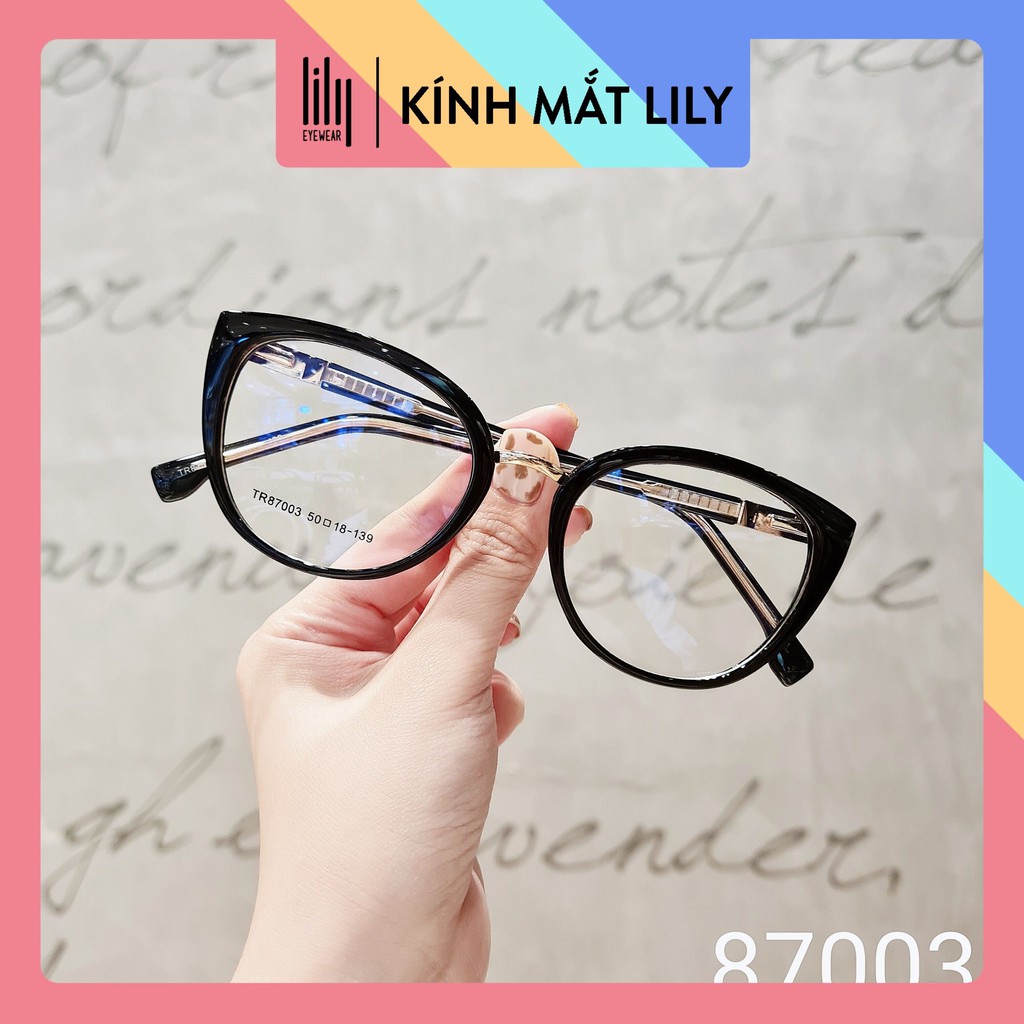 Gọng Kính Nữ Cao Cấp Lilyeyewear Mắt Mèo To Chất Liệu Nhựa Cứng Cáp Màu Sắc Thời Trang 87003