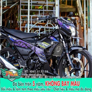 Tem rời Satria FI Ston đen tím xanh (P) -1