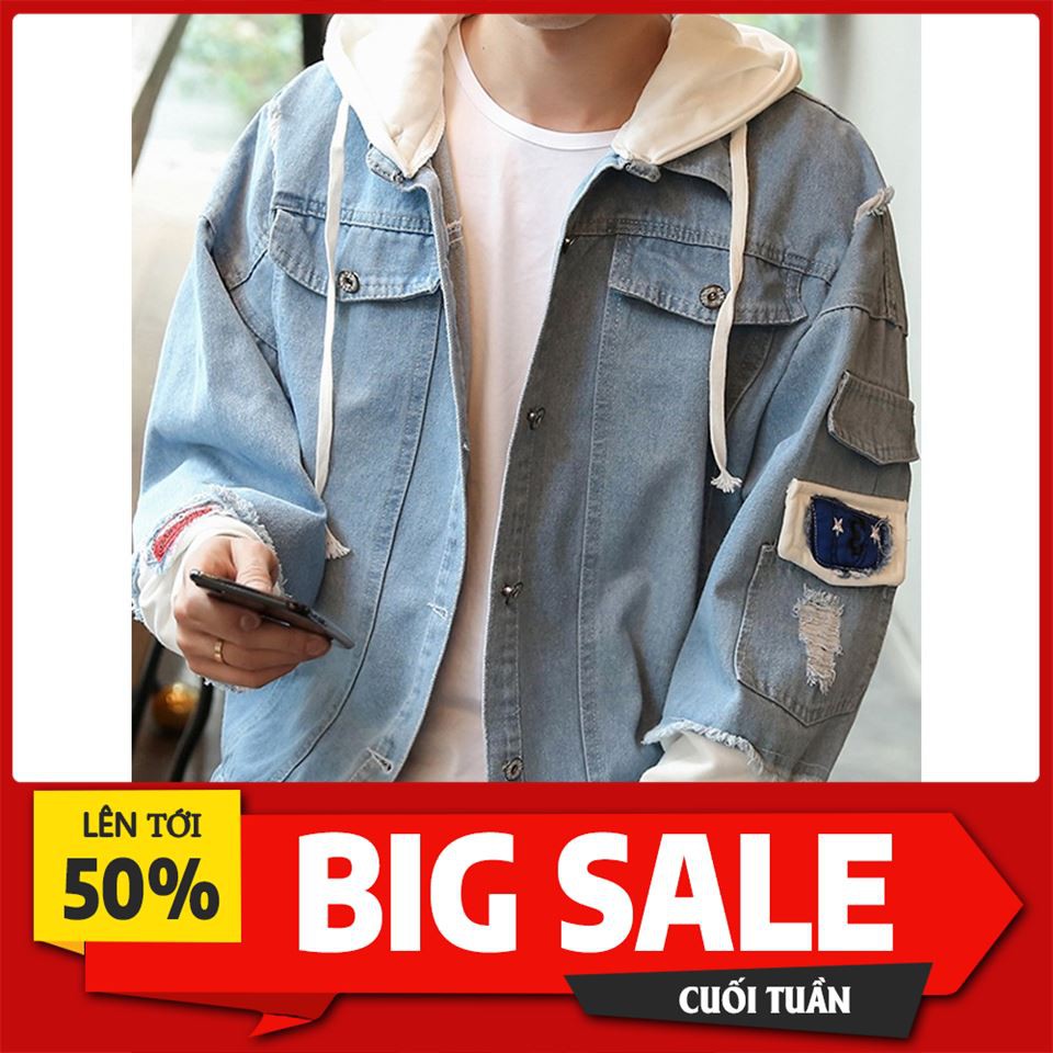 [ Sale 50% ] áo khoác jean nam,khoác jean Unisex cao cấp KJC22 thời trang format