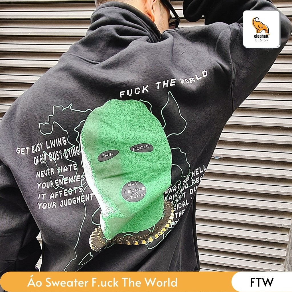 Áo Hoodie Không Mũ FAIR FOCUS FTW | Hàng Cáo Cấp Chất Liệu Nỉ Giày, Dáng Unisex Cá Tính Phù Hợp Cho Cả Nam Và Nữ | BigBuy360 - bigbuy360.vn