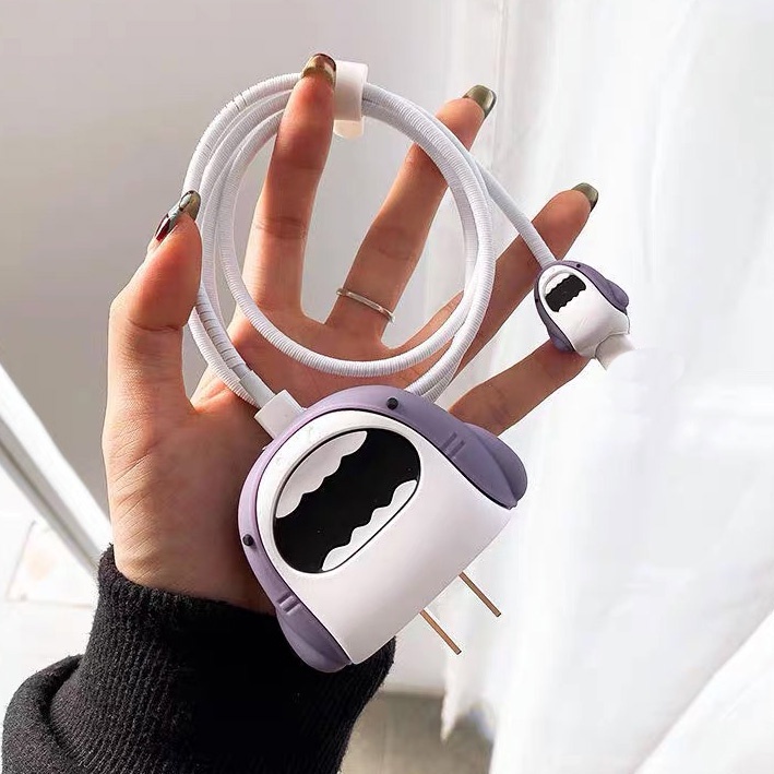 Đầu Bảo Vệ Cáp Sạc Hình Hoạt Hình Dễ Thương Cho APPL0 18W/20W